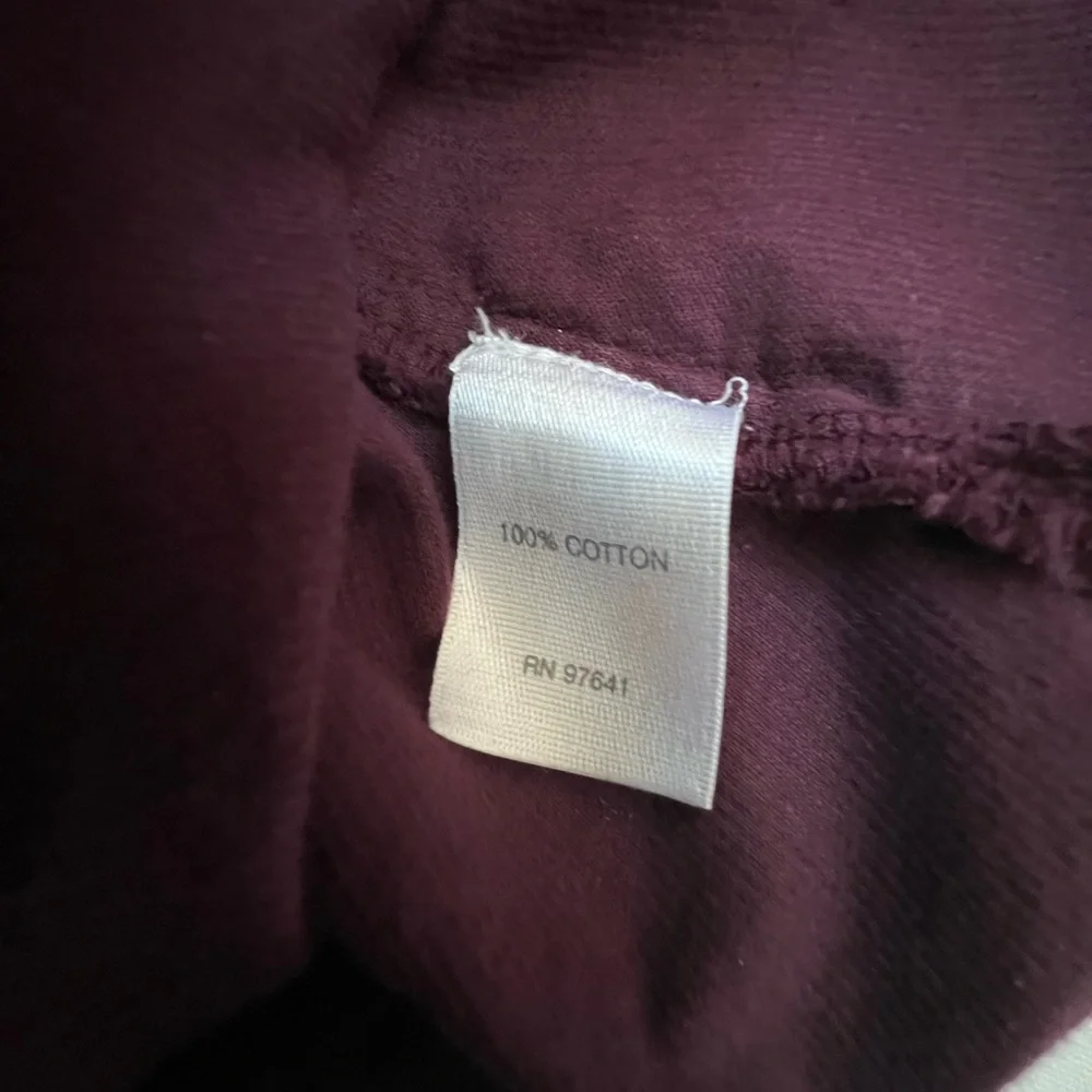 J Jill Corduroy Shirt Tunic Size LARGE TALL  Button Front  Wine Burgundy - Picture 10 of 15